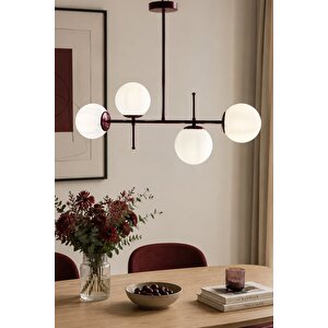 Jose 4lü Bordo Renkli Modern Salon Avize