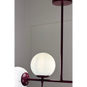 Jose 4lü Bordo Renkli Modern Salon Avize