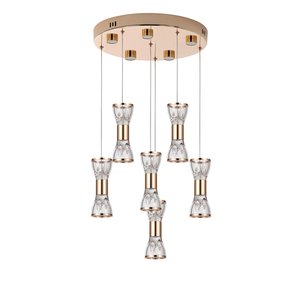 Sayen 6'lı Yuvarlak Gold Sarkıt Led Avize