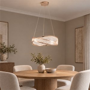 Natura 50'lik Yuvarlak Gold Salon Sarkıt Led Avize