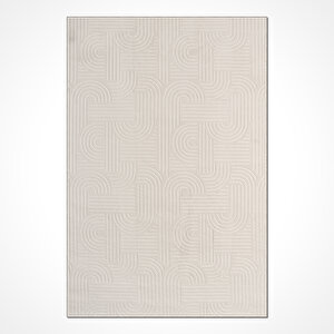 Beyaz Kaymaz Taban Yolluk Halı - Yıkanabilir Ln1006 200x350 cm