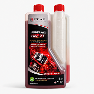 Supermix Pro 2t 1 Litre Ölçekli Yarı Sentetik 2 Zamanlı Motor Yağı Kırmızı