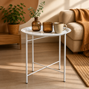 Katlanır Tepsili Metal Sehpa 45 Cm