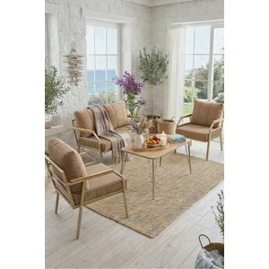 Daisy Cappuccino 211 Masalı Kahverengi Balkon & Bahçe Mobilyası Seti Balkon Takımı Kahverengi