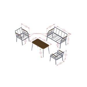 Daisy Cappuccino 211 Masalı Kahverengi Balkon & Bahçe Mobilyası Seti Balkon Takımı Kahverengi