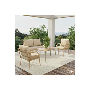 Daisy Cappuccino 211 Masalı Bej Balkon & Bahçe Mobilyası Seti Balkon Takımı Bej