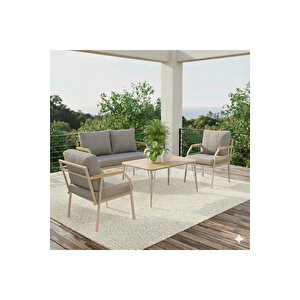 Daisy Cappuccino 211 Masalı Gri Balkon & Bahçe Mobilyası Seti Balkon Takımı Gri