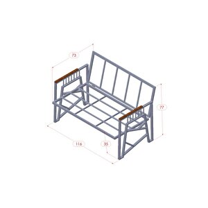 Orkide Cappuccino 211 Masalı Gri Bahçe Oturma Grubu 4’lü Set – Modern Tasarım Gri