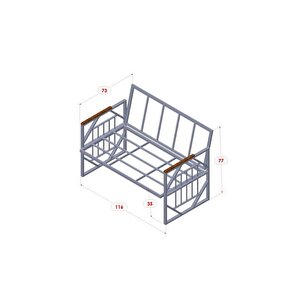Violet Cappuccino 2+1+1 Masalı Kahverengi Minderli Metal Balkon Bahçe Oturma Grubu Kahverengi