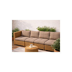 Bahçe Koltuk Minderi |balkon Mobilyası Minderi Çay Seti Minderi Su Geçirmez Dış Mekan Minder 60x110 Cappucino