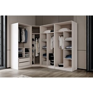 Bend Moon 7 Kapılı Reflekte Camlı Köşe Gardırop