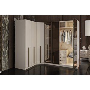 Soul 7 Kapılı 4 Reflekte Camlı Köşe Gardırop