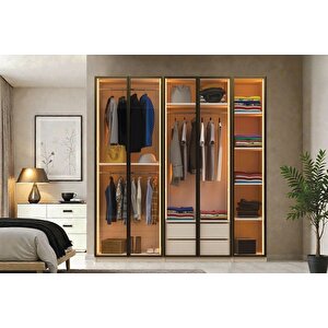 Novis 5 Kapılı Reflekte Camlı Gardırop