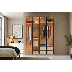 Novis 4 Kapılı Reflekte Camlı Gardırop