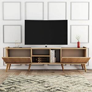 1350 Lotus 180 Cm (ahşap Ayakli) Tv Ünitesi Sepet Rengi