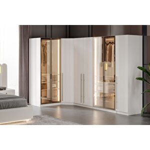 Yetna 8 Kapılı Reflekte Camlı Köşe Gardırop