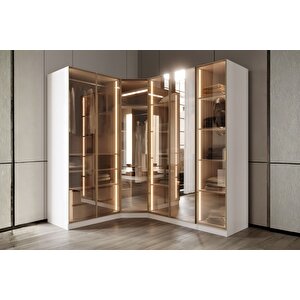 Bend Moon 6 Kapılı Reflekte Camlı Köşe Gardırop
