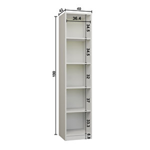 Nero Çok Amaçlı Kiler Dolabı Alüminyum Çerçeveli Cam Kapaklı Led Aydınlatmalı 190x40 Cm