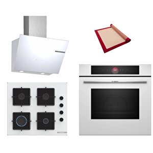 White Deluxe 3 Lü Ankastre Set 621 ( Hbg7341w1 - Pop6c2p31o - Dwk66pj20t ) - 3d Fry