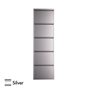 5 Kapaklı Metal Ayakkabılık Silver