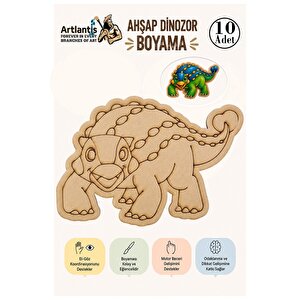 Ahşap Boyama Dinozorlar 10 Adet 10x15 Dinazor Boyama Figürü Etkinlik Çocuk Gelişim Motor Beceri Anasınıfı Kreş