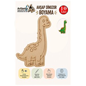 Ahşap Boyama Dinozorlar 10 Adet 10x15 Dinazor Boyama Figürü Etkinlik Çocuk Gelişim Motor Beceri Anasınıfı Kreş