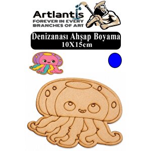 Ahşap Boyama Deniz Canlıları 1 Adet 10x15cm Boyama Figürü Etkinlik Çoçuk Gelişim Motor Beceri Kreş Anasınıfı