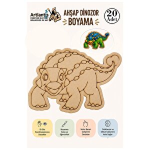 Ahşap Boyama Dinozorlar 20 Adet 10x15 Dinazor Boyama Figürü Etkinlik Çocuk Gelişim Motor Beceri Anasınıfı Kreş