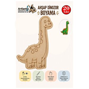 Ahşap Boyama Dinozorlar 20 Adet 10x15 Dinazor Boyama Figürü Etkinlik Çocuk Gelişim Motor Beceri Anasınıfı Kreş