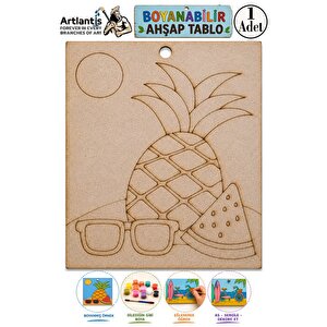 Ahşap Boyama Tabletler 1 Adet 10x15 Yaz Teması Boyama Figürü Etkinlik Çocuk Gelişim Motor Beceri Anasınıfı Kreş