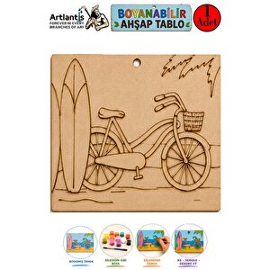 Ahşap Boyama Tabletler 1 Adet 10x15 Yaz Teması Boyama Figürü Etkinlik Çocuk Gelişim Motor Beceri Anasınıfı Kreş