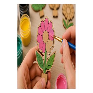 Ahşap Boyama Zambak 12 Adet 10x15cm Boyama Çiçek Figürleri Etkinlik Çoçuk Gelişim Motor Beceri Kreş Anasınıfı