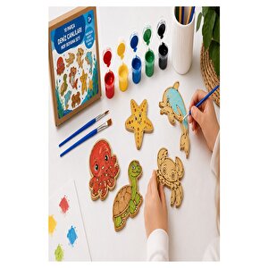 Ahşap Boyama Balina 12 Adet 10x15cm Boyama Deniz Figürü Etkinlik Çoçuk Gelişim Motor Beceri Kreş Anasınıfı