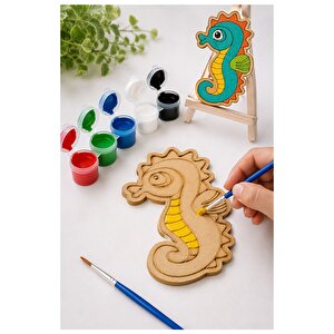 Ahşap Boyama Balık 12 Adet 10x15cm Boyama Deniz Figürü Etkinlik Çoçuk Gelişim Motor Beceri Kreş Anasınıfı