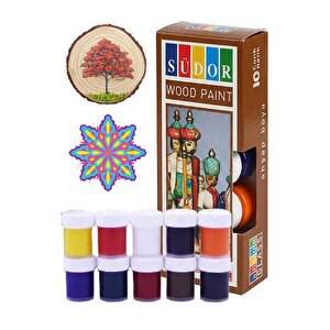 Ahşap Boyası 10 Renk 20ml 1 Paket Südor 10 Lu Ahşap Boya Yüksek Kapatıcılık Canlı Renkle Hızlı Kuruma Mdf Biblo Hobi