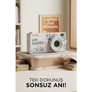 Life Dijital Kamera Selfie Video Vlog Kamerası Mini Fotoğraf Makinesi Cmr47 Gri