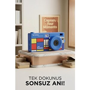 Life Dijital Kamera Selfie Video Vlog Kamerası Mini Fotoğraf Makinesi Cmr47 Mavi
