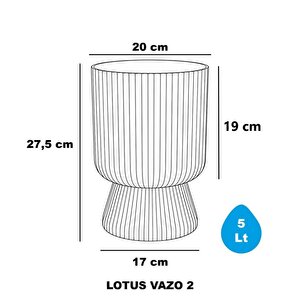 So-ltsa02 Lotus Ayaklı Plastik Vazo Çiçek Saksı 5 Lt No: 2 Kum Beji 6 Adet