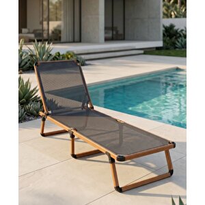 Alüminyum Katlanır Ve Taşınır Şezlong Teak+antrasit