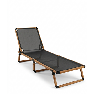 Alüminyum Katlanır Ve Taşınır Şezlong Teak+antrasit