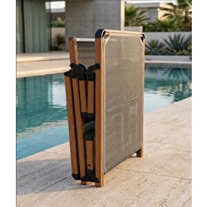Alüminyum Katlanır Ve Taşınır Şezlong Teak+antrasit