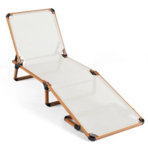 Alüminyum Katlanır Ve Taşınır Şezlong Teak+latte