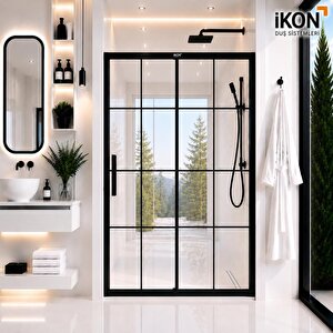 Siyah Karolaj 1 Sabit 1 Sürgü Duşakabin H190 127 cm
