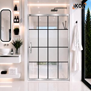 Krom Karolaj Orta Buzlu 1 Sabit 1 Sürgü Duşakabin H190 132 cm