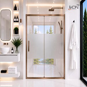 Bronz Buzlu  1 Sabit 1 Sürgü Duşakabin 03 H190 118 cm