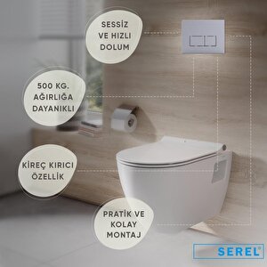 Serel Smooth Gömme Rezervuar 2'li Set (t020111+p580180)