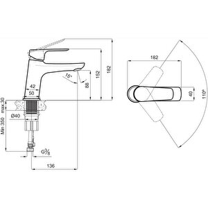 Kale Tandem H12 Lavabo Bataryası