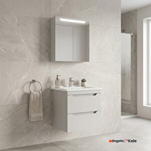 Casilla 65 Cm Satin Gri Banyo Dolabı Takımı (ayna Dolabı)