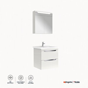 Casilla 65 Cm Satin Gri Banyo Dolabı Takımı (ayna Dolabı)