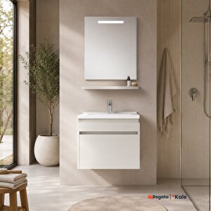 Idea 2.0 65 Cm Parlak Beyaz Tek Çekmeceli Banyo Dolabı Takımı